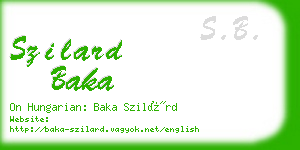 szilard baka business card